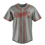 Custom Gray & Copper Rose Colors Design Sports Baseball Jersey