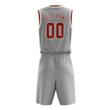 Custom Gray Copper Rose Basketball Set