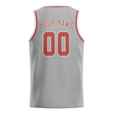 Custom Gray & Copper Rose Colors Design Sports Basketball Jersey