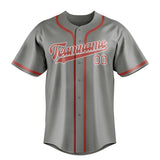 Custom Gray & Copper Rose Colors Design Sports Baseball Jersey