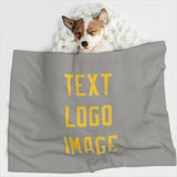 Custom Gray Gold Pet Blanket