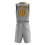 Custom Gray Gold Basketball Set