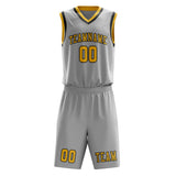 Custom Gray Gold Basketball Set