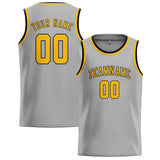 Custom Gray & Gold Colors Design Sports Basketball Jersey