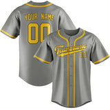 Custom Gray & Gold Colors Design Sports Baseball Jersey