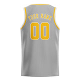 Custom Gray & Gold Colors Design Sports Basketball Jersey