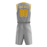 Custom Gray Gold Basketball Set