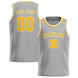 Custom Gray & Gold Colors Design Sports Basketball Jersey