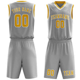 Custom Gray Gold Basketball Set