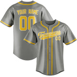 Custom Gray & Gold Colors Design Sports Baseball Jersey