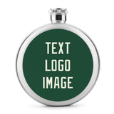 Custom Green Cream Hip Flask