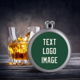 Custom Green Cream Hip Flask
