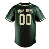 Custom Green & Cream Colors Design Sports Baseball Jersey
