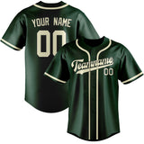 Custom Green & Cream Colors Design Sports Baseball Jersey