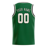 Custom Green & Cream Colors Design Sports Basketball Jersey