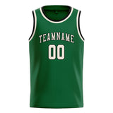 Custom Green & Cream Colors Design Sports Basketball Jersey