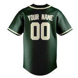 Custom Green & Cream Colors Design Sports Baseball Jersey