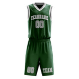 Custom Green Gray Basketball Set