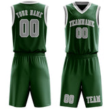 Custom Green Gray Basketball Set