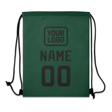 Custom Green Black Drawstring Bag