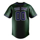 Custom Green & Purple Colors Design Sports Baseball Jersey