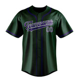 Custom Green & Purple Colors Design Sports Baseball Jersey