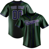Custom Green & Purple Colors Design Sports Baseball Jersey