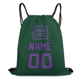 Custom Green Light Purple Drawstring Bag
