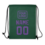Custom Green Light Purple Drawstring Bag