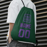 Custom Green Light Purple Drawstring Bag
