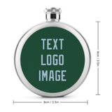 Custom Green Light Blue Hip Flask