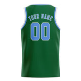 Custom Green & Light Blue Colors Design Sports Basketball Jersey