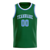 Custom Green & Light Blue Colors Design Sports Basketball Jersey