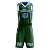Custom Green Light Blue Basketball Set