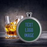 Custom Green Sky Blue Hip Flask