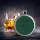 Custom Green Navy Hip Flask