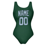 Custom Green Light Blue Swimsuit