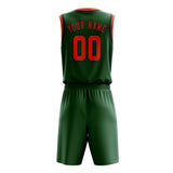 Custom Green Orange Red Basketball Set