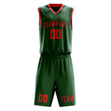 Custom Green Orange Red Basketball Set
