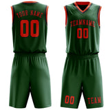 Custom Green Orange Red Basketball Set