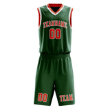 Custom Green Orange Red Basketball Set