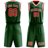 Custom Green Orange Red Basketball Set