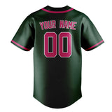 Custom Green & Pink Colors Design Sports Baseball Jersey