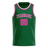 Custom Green & Pink Colors Design Sports Basketball Jersey