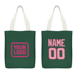 Custom Green Light Pink Canvas Tote Bag