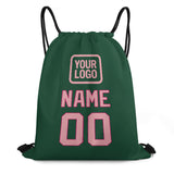 Custom Green Light Pink Drawstring Bag