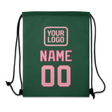 Custom Green Light Pink Drawstring Bag