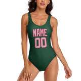 Custom Green Light Pink Swimsuit