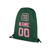 Custom Green Light Pink Drawstring Bag