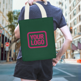 Custom Green Light Pink Canvas Tote Bag